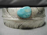 Important Vintage Native American Navajo Ben Begaye Turquoise Sterling Silver Feather Bracelet-Nativo Arts