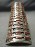 One Of The Tallest Native American Coral Sterling Silver Ring-Nativo Arts