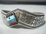 Native American Detailed Vintage Santo Domingo Turquoise Sterling Silver Bracelet-Nativo Arts