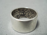 Important Ray Adakai Vintage Native American Navajo Internal Silver Work Sterling Ring-Nativo Arts