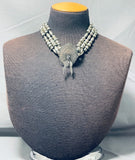 One Of The Most Intricate Vintage Choker Native American Navajo Sterling Silver Necklace-Nativo Arts