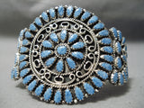 Important Larry Moses Begay Authentic Vintage Native American Navajo Lapis Bracelet-Nativo Arts