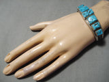 Striking Vintage Navajo Sleeping Beauty Turquoise Bracelet Native American-Nativo Arts