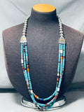 Thomas Singer Very Important Vintage Native American Navajo Turquoise Sterling Silver Necklace-Nativo Arts