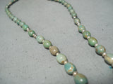 Rare Native American Navajo Green Turquoise Sterling Silver Rosary Necklace-Nativo Arts