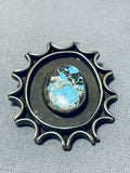 Very Rare Gilber Turquoise Vintage Native American Navajo Sterling Silver Pendant-Nativo Arts