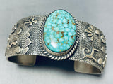 Important Smithsonian Vintage Native American Navajo Spiderwb Turquoise Sterling Silver Bracelet-Nativo Arts