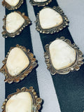 Very Rare 500 Gram+ Vintage Native American Navajo White Turquoise Sterling Silver Concho Belt-Nativo Arts