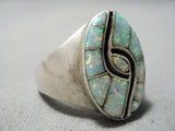 Twirl Opal Vintage Zuni Native American Sterling Silver Ring-Nativo Arts