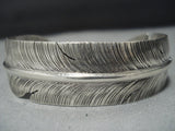 Ben Begaye Sterling Silver Feather Navajo Cuff Native American Jewelry Bracelet-Nativo Arts