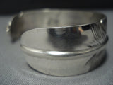 Ben Begaye Sterling Silver Feather Navajo Cuff Native American Jewelry Bracelet-Nativo Arts