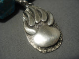 Best Native American Navajo Sterling Silver Turquoise Bear Fetish Necklace Ben Begaye-Nativo Arts