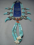 Best Of Show Vintage Navajo Turquoise Sterling Native American Jewelry Silver Squash Blossom Necklace-Nativo Arts