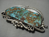 Best Vintage Native American Navajo Royston Turquoise Sterling Silver Buckle Pendant Necklace-Nativo Arts