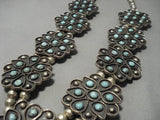 Best Vintage Native American Navajo Snake Eye Turquoise Sterling Silver Squahs Blossom Necklace-Nativo Arts