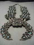 Best Vintage Native American Navajo Snake Eye Turquoise Sterling Silver Squahs Blossom Necklace-Nativo Arts