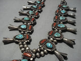 Best Vintage Native American Navajo Turquoise Kachina Sterling Silver Squash Blossom Necklace-Nativo Arts