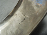 Authentic Vintage Native American Navajo Thomas Singer Sterling Silver Bracelet-Nativo Arts