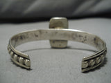 Rare Ray Tafoya Rectangular Turquoise Vintage Native American Navajo Sterling Silver Bracelet-Nativo Arts