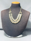 One Of The Most Incredible Vintage Native American Navajo Sterling Silver Flay Bead Necklace-Nativo Arts