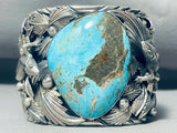 230 Grams Monster Native American Turquoise Sterling Silver Lizard Bracelet-Nativo Arts
