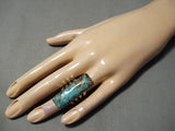 Towering Vintage San Felipe Turquoise Sterling Silver Ring-Nativo Arts