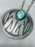 Woah! Huge Vintage Native American Hopi Turquoise Sterling Silver Necklace-Nativo Arts