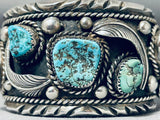 Classic Museum Vintage Native American Navajo Turquoise Leaf Sterling Silver Bracelet Old-Nativo Arts