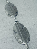 Astounding Native American Navajo Sterling Silver Feather Necklace Ben Begaye-Nativo Arts