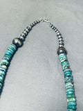 Tremendous Native American Navajo Royston Turquoise Sterling Silver Necklace-Nativo Arts