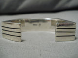Amazing Vintage Native American Navajo Larry Kay Sterling Silver Bracelet-Nativo Arts