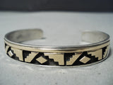 Incredible Navajo Sterling Silver & 14k Gold Bracelet Native American-Nativo Arts