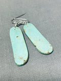 Native American Dazzling Santo Domingo Royston Turquoise Sterling Silver Earrings-Nativo Arts