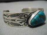 Impressive Vintage Native American Navajo Jeanette Dale Turquoise Sterling Silver Bracelet-Nativo Arts
