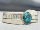 Important Unique Design Vintage Native American Navajo Turquoise Sterling Silver Bracelet-Nativo Arts