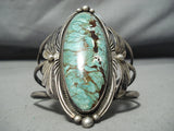 Robert Nez Vintage Native American Navajo Green Turquoise Sterling Silver Bracelet Old-Nativo Arts