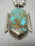 Opulent Vintage Native American Navajo Royston Turquoise Sterling Silver Necklace Old-Nativo Arts