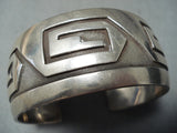 Spectacular Vintage Hopi Sterling Silver Bracelet Native American Old-Nativo Arts