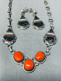 One Of Most Unique Vintage Native American Navajo New Lander Turquoise Sterling Silver Necklace-Nativo Arts