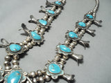 Women's Vintage Native American Navajo Turquoise Sterling Silver Squash Blossom Necklace-Nativo Arts