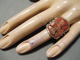 Native American Important Vintage Francosco Gomez Huge Cross Shell Sterling Silver Ring-Nativo Arts
