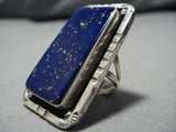 Native American Important Francisco Gomez Lapis Sterling Silver Huge Ring Old-Nativo Arts