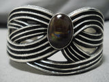 Important Native American Navajo Aaron Anderson Opal Sterling Silver Bracelet-Nativo Arts