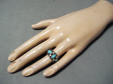 Wonderful Vintage Navajo Turquoise Sterling Silver Ring Native American Old-Nativo Arts