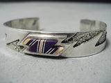 Important Julian Arviso Vintage Native American Navajo Sugulite Sterling Silver Bracelet-Nativo Arts
