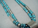 Important Santo Domingo Turquoise Sterling Silver Necklace Native American-Nativo Arts