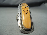 Custom Vintage Navajo Native American Spiny Oyster Jet Sterling Silver Ring Old-Nativo Arts