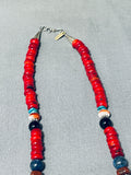 Singer Coral Native American Navajo Turquoise Sterling Silver Necklace-Nativo Arts