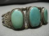 Incredible Vintage Native American Navajo Cerrillos Turquoise Sterling Silver Bracelet Old-Nativo Arts