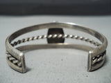 Sweet Vintage Native American Navajo Cerrillos Turquoise Sterling Silver Children's Bracelet Old-Nativo Arts
